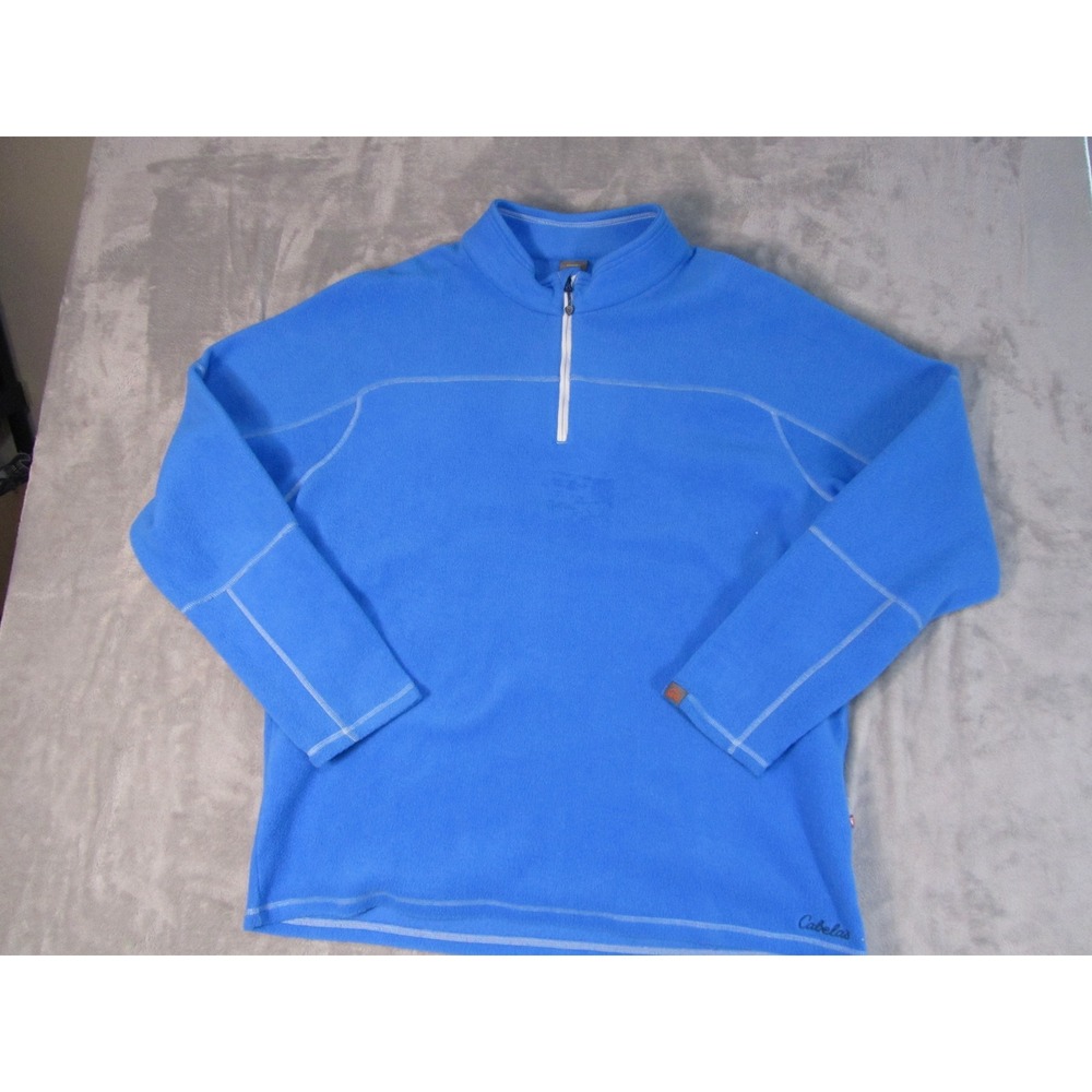 Cabelas XPG Extreme Performance Gear PrimaLoft Fleece Quarter Zip Mens XL Blue